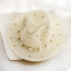 Wide-brimmed top hat, pearl sun hat, summer hat for women, Korean version, vacation and outing, beach hat, sun protection and shade hat undefined